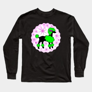 Funny Poodle with Green Hairdo Long Sleeve T-Shirt